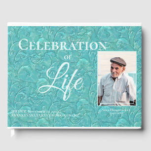 Turquoise Célébration De La Vie Photo Livre D'Invi