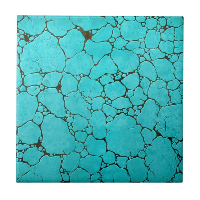 turquoise ceramic tile (Front)
