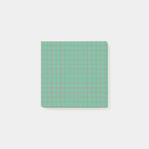Turquoise Chequered Pattern Aesthetic Grid Design  Post-it Notes
