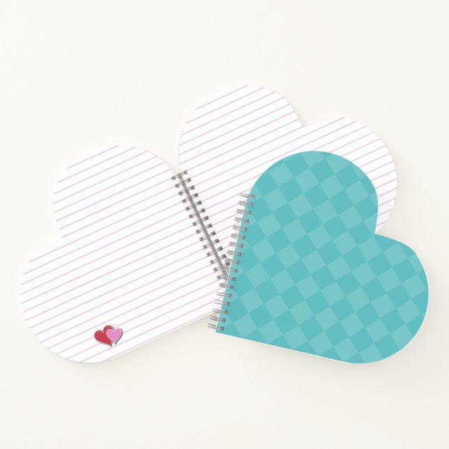 Turquoise Chequered Print Notebook (Inside)