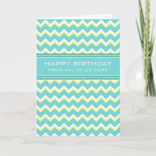 Turquoise Chevron Business de Groupe Carte d'anniv