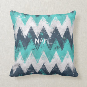 Turquoise Chevron Throw Pillow