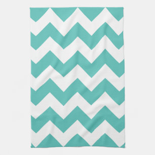 Turquoise Chevron Zigzag Kitchen Towels