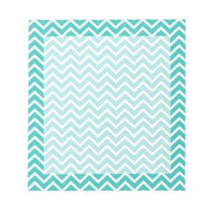 Turquoise Chevron Zigzag Stripes Notepad