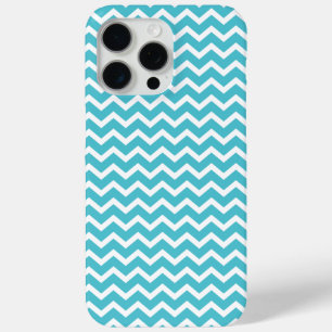 Turquoise Chevrons Pattern iPhone 15 Pro Max Case