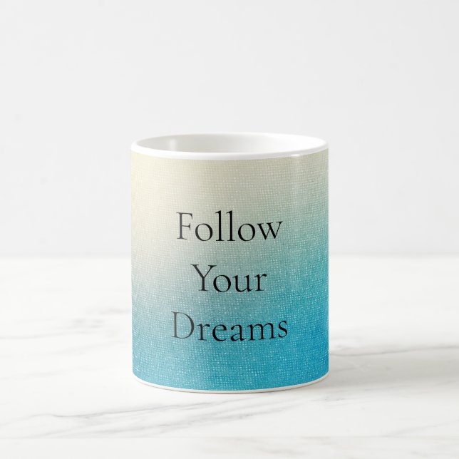 Turquoise Chic White Aqua Blue Coffee Mug (Center)