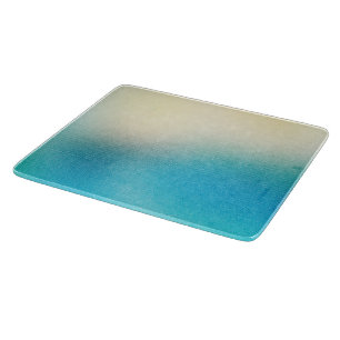 Turquoise Chic White Aqua Blue Cutting Board