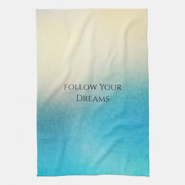 Turquoise Chic White Aqua Blue  Kitchen Towel (Vertical)