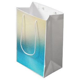 Turquoise Chic White Aqua Blue Medium Gift Bag