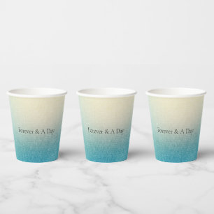 Turquoise Chic White Aqua Blue Paper Cups