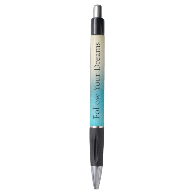 Turquoise Chic White Aqua Blue  Pen (Front Vertical)