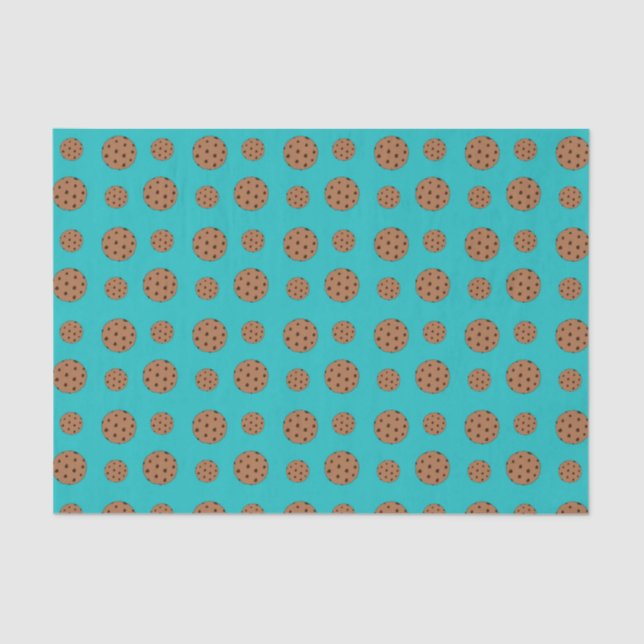 Turquoise chocolate chip cookies tissue paper (Front)