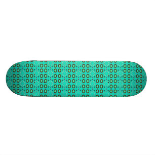 turquoise circle pattern skateboard