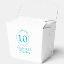 Turquoise circle. Round glitter 10th birthday bold