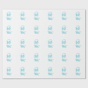 Turquoise circle. Round glitter 10th birthday bold Wrapping Paper