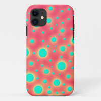Turquoise Circles over Bright Pink Modern Design