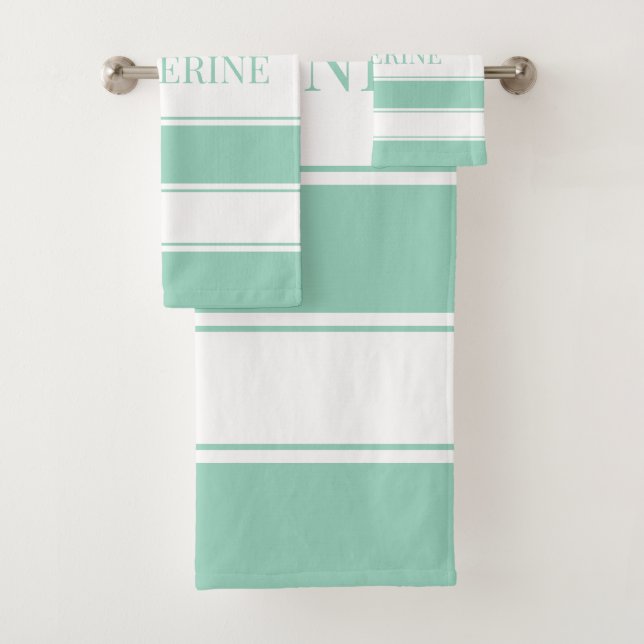 Turquoise clair et blanc rayé (En situation)