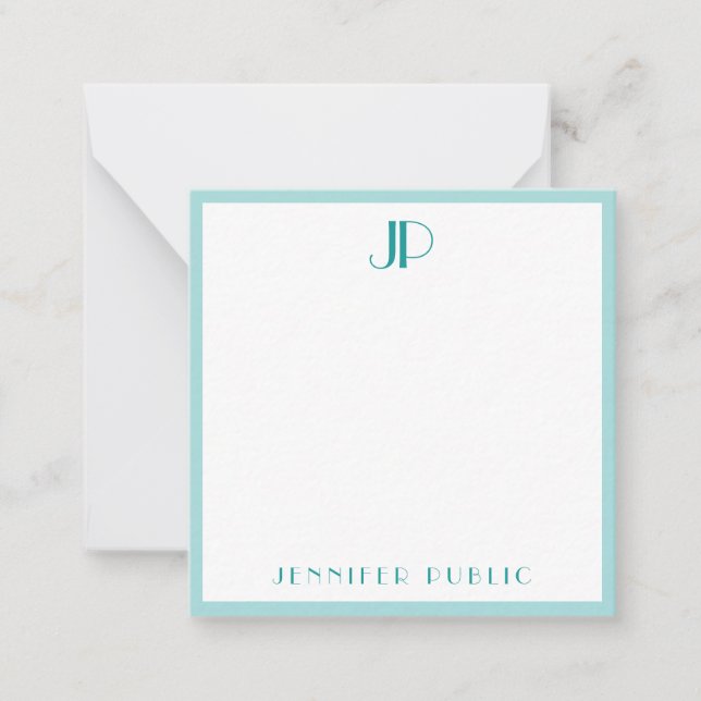 Turquoise clair Moderne Simple Modèle Monogramme i (Devant)
