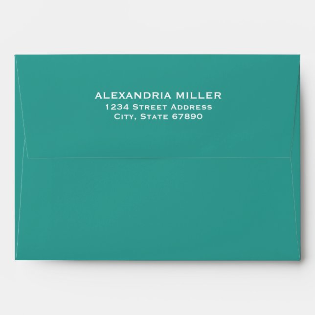 Turquoise Classic Type Back Flap Return Address Envelope (Back (Top Flap))
