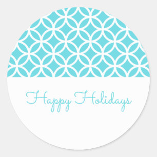 Turquoise Classy Diamond Holiday Stickers