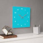 Turquoise Clock with Custom Colours and Fonts<br><div class="desc">Custom Colours and Fonts - Design Your Own Personalized Turquoise Clocks - or Choose / add your favourite background and number colours / fonts / size ! Good Luck - Be Happy :) By MIGNED</div>