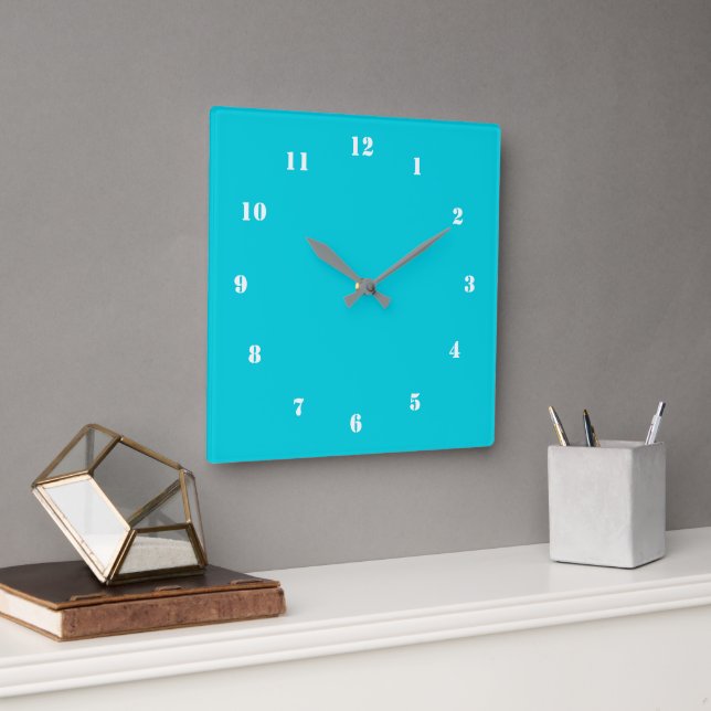 Turquoise Clock with Custom Colours and Fonts (Office)