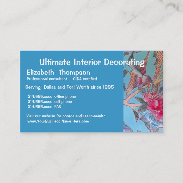 Turquoise Cloisonne Art Business Card (Front)