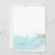 Turquoise Coasal Watercolor Save The Date