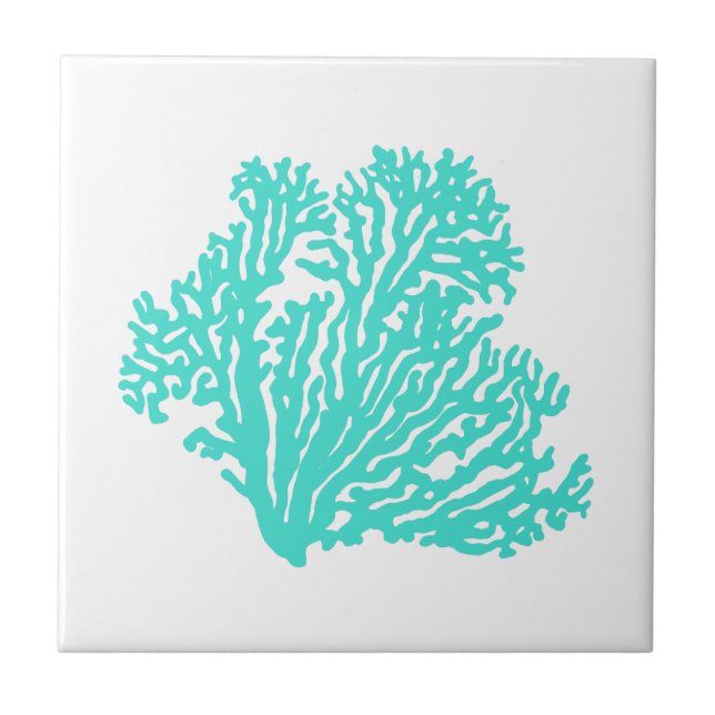 Turquoise Coastal Coral Tile (Front)
