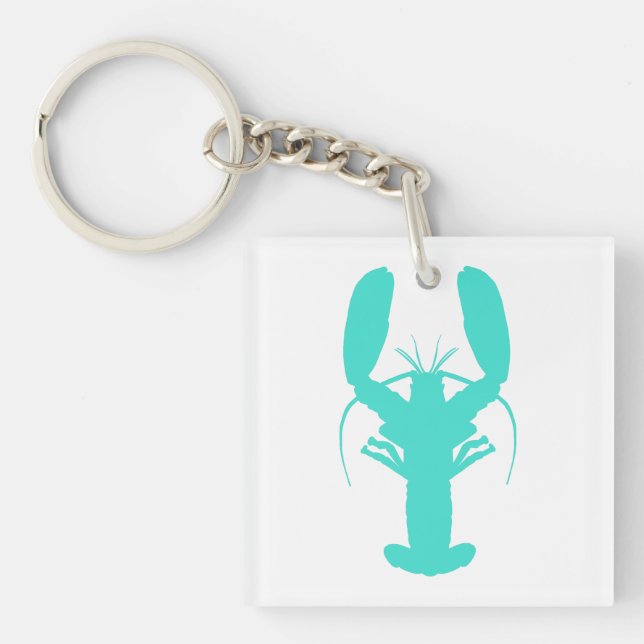 Turquoise Coastal Lobster Keychain (Front)