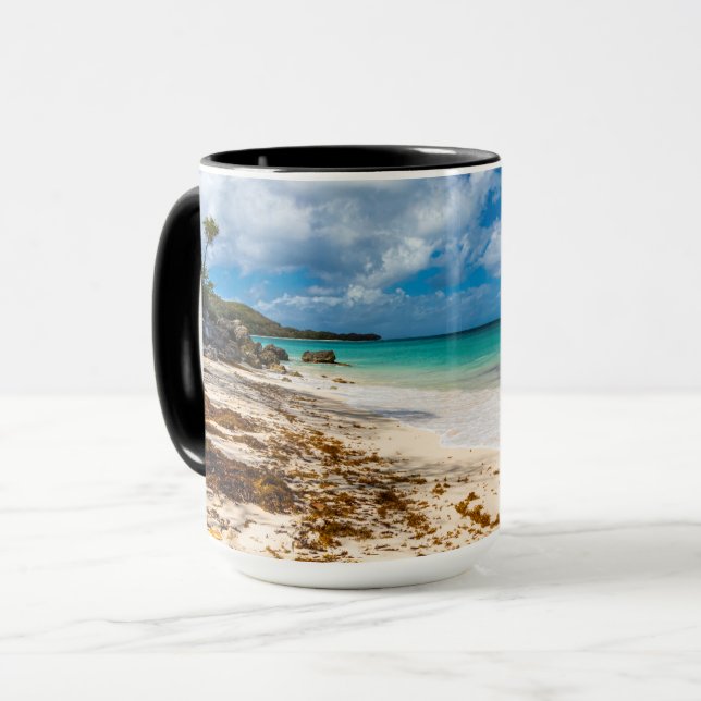 Turquoise Coastal View Anse Canot Caribbean Photo Mug (Front Left)