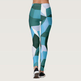 Turquoise Color Blocks Leggings