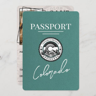 Turquoise Colorado Passport Save The Date