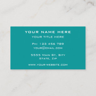 Turquoise Colour Business Card Your Name Logo Info
