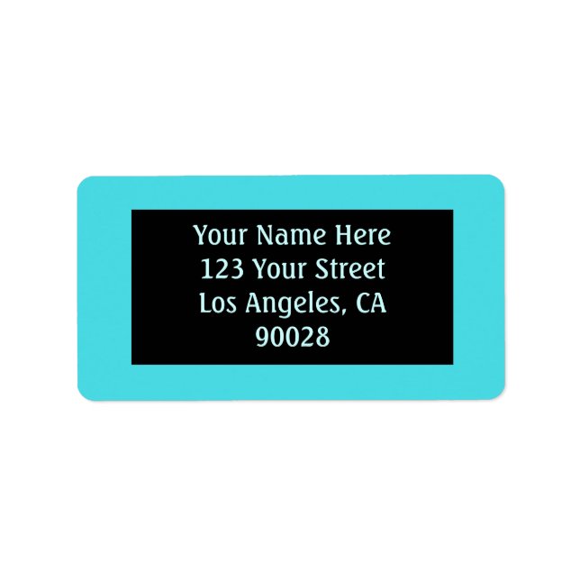 turquoise colour label (Front)