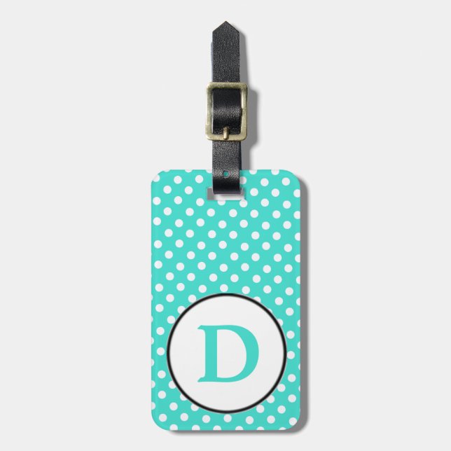 Turquoise colour  luggage tag (Front Vertical)
