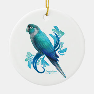 Turquoise Conure Ceramic Ornament