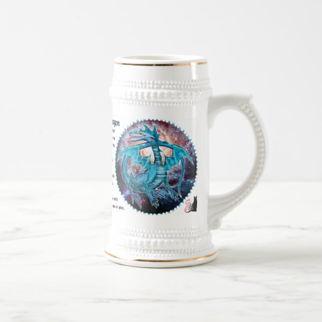 Turquoise Cosmic Dragon Beer Stein (Right)