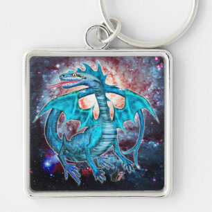 Turquoise Cosmic Dragon  Keychain