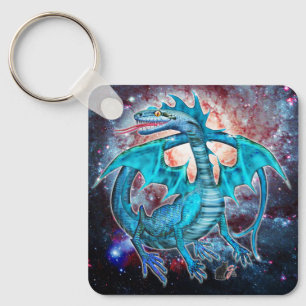 Turquoise Cosmic Dragon Keychain