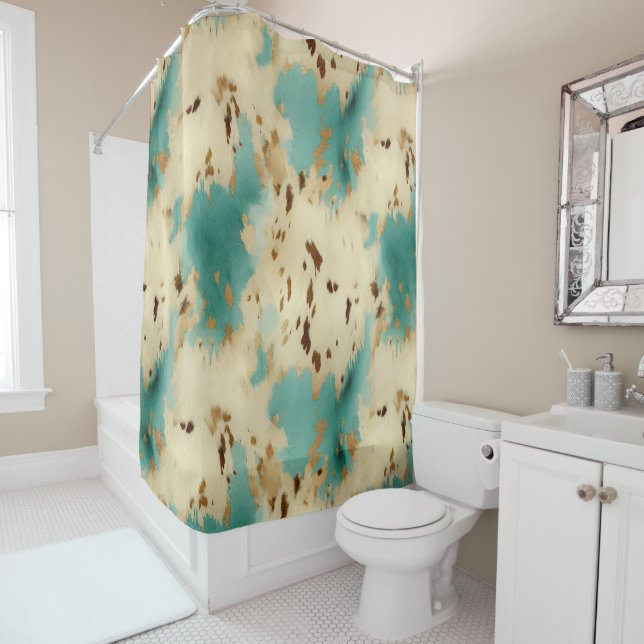 Turquoise Cream Gold Southwest Cowhide (In Situ)