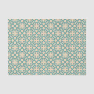Turquoise Cream Modern Western Geometric Dismal Tissue Paper