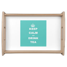 Turquoise Crown KEEP CALM AND DRINK TEA Tray