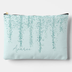 Turquoise Crystal Splash  Personalized Accessory Pouch