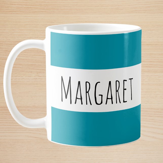 Turquoise Custom Name Personalized  Coffee Mug (Creator Uploaded)