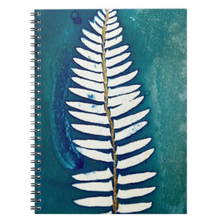Turquoise Cyanotype Fern Carnet spiral