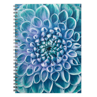 Turquoise Dahlia Flower Macro Background Notebook