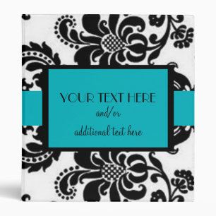 Turquoise Damask Binder