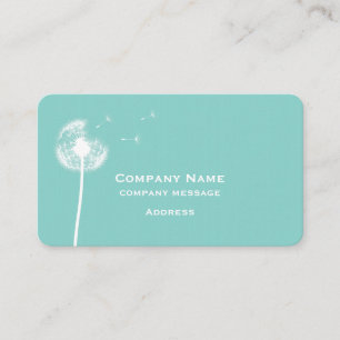 Turquoise Dandelion Business Card