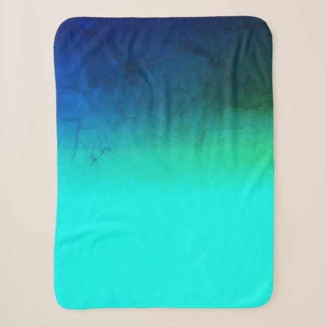 Turquoise Dark Blue Ocean Colours Stylized Blanket (Front)